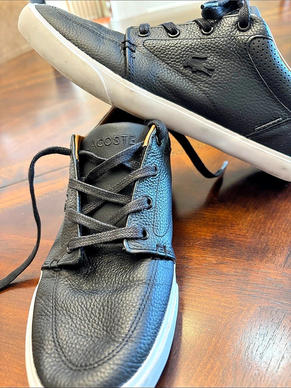 Lacoste Bayliss Deck Sneaker Black Leather US 7